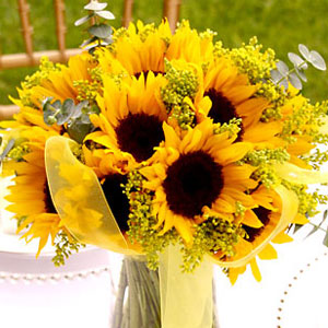 Beautiful Sunflower Wedding Bouquet