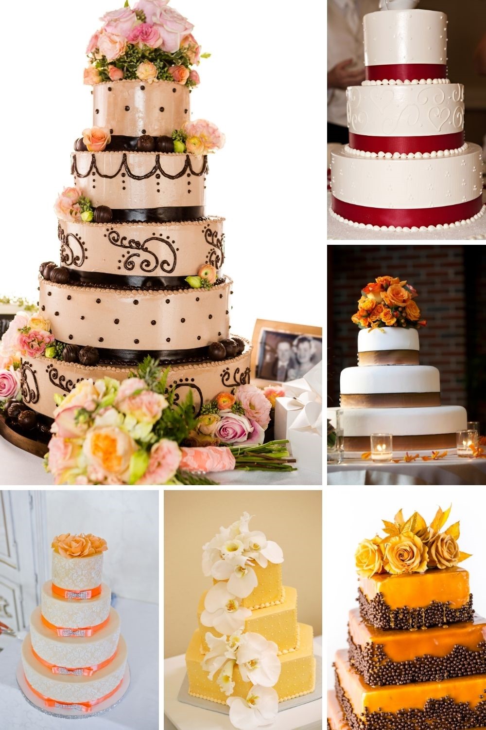 fall wedding colors, fall wedding cakes, autumn wedding cakes, fall wedding cake photo collage, autumn wedding cakes, autumn wedding cake photo collage