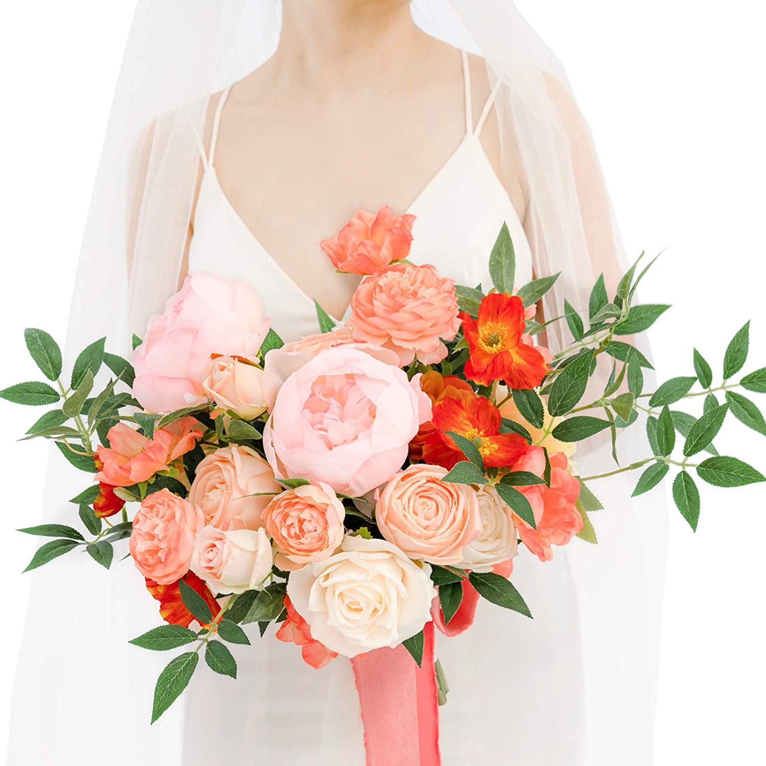 Pink and Coral Fall Wedding Bouquet