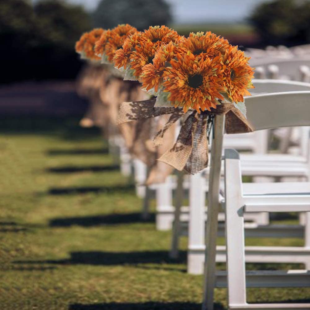 Sunflowers Artificial Flowers Wedding Chair Decorations
