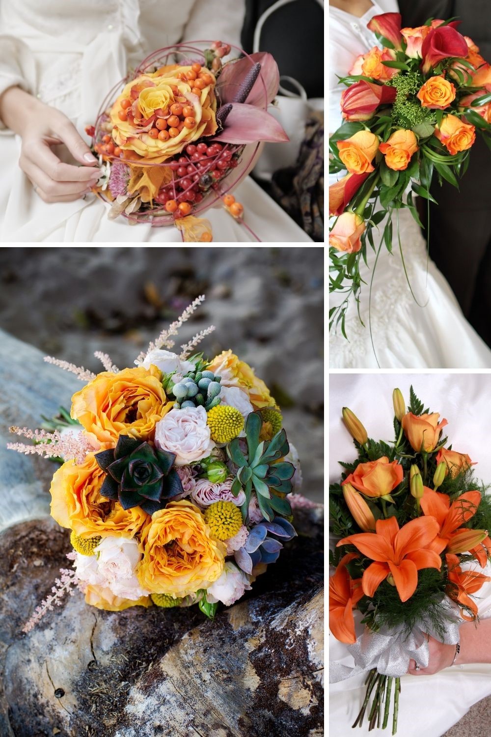 fall wedding themes, fall weddings, orange wedding bouquets, orange bridal bouquets, fall wedding bouquets, autumn wedding bouquets