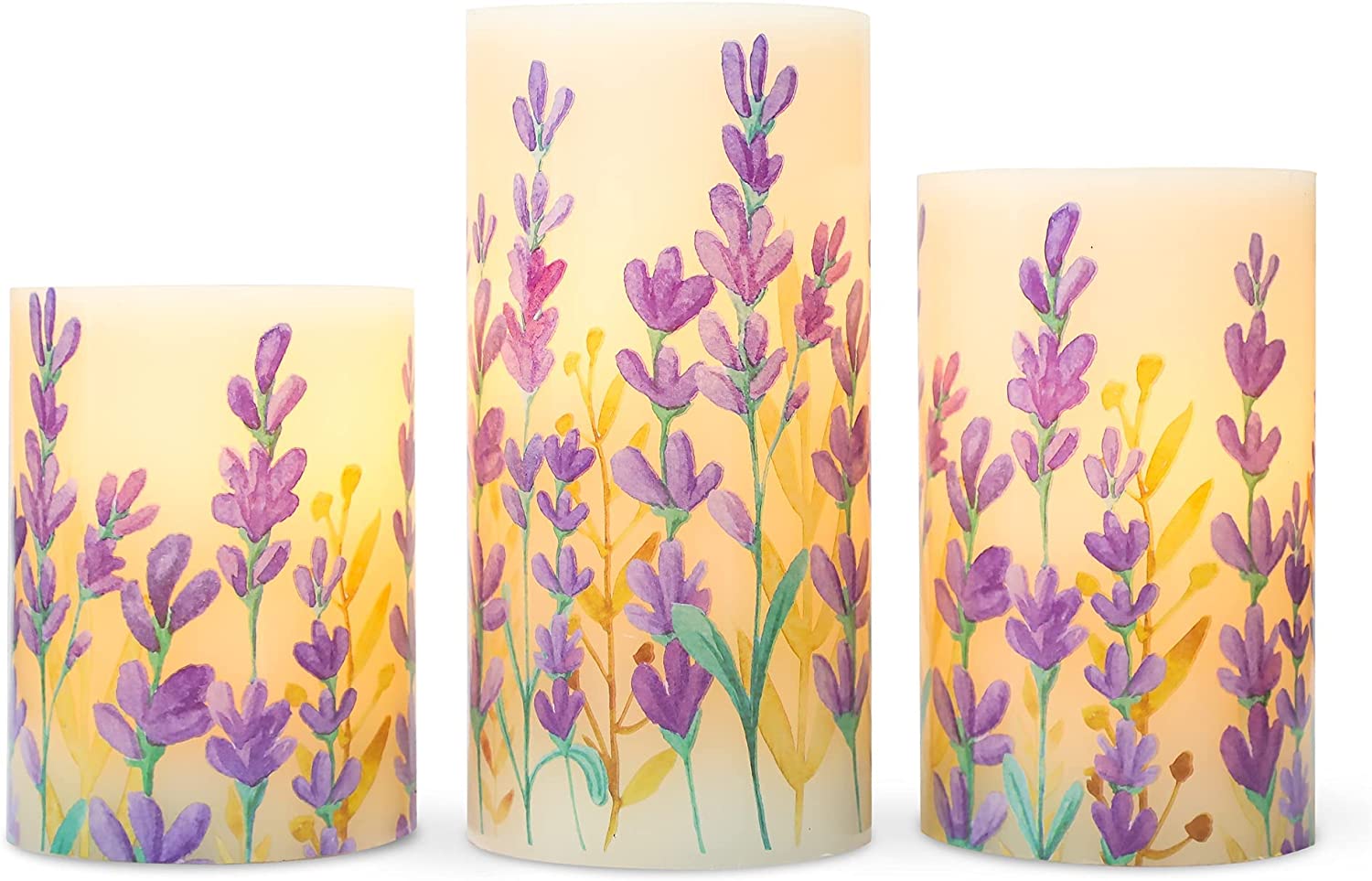 Flameless Lavender Themed Candle Centerpieces