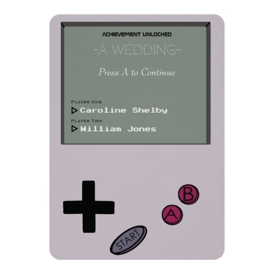 funky wedding invitations, gamer wedding invitations, fun wedding invitations, Unique Vintage Retro Gamer Wedding Invitation