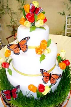 garden wedding ideas, garden wedding cake