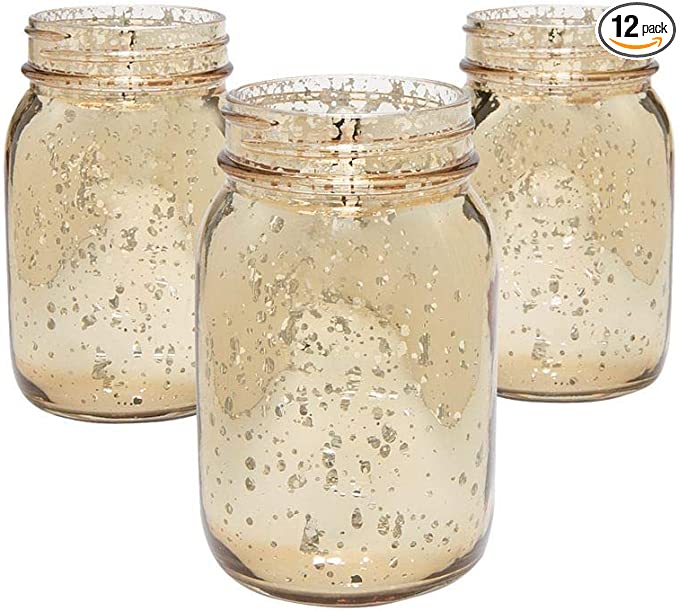Gold Painted Mason Jars