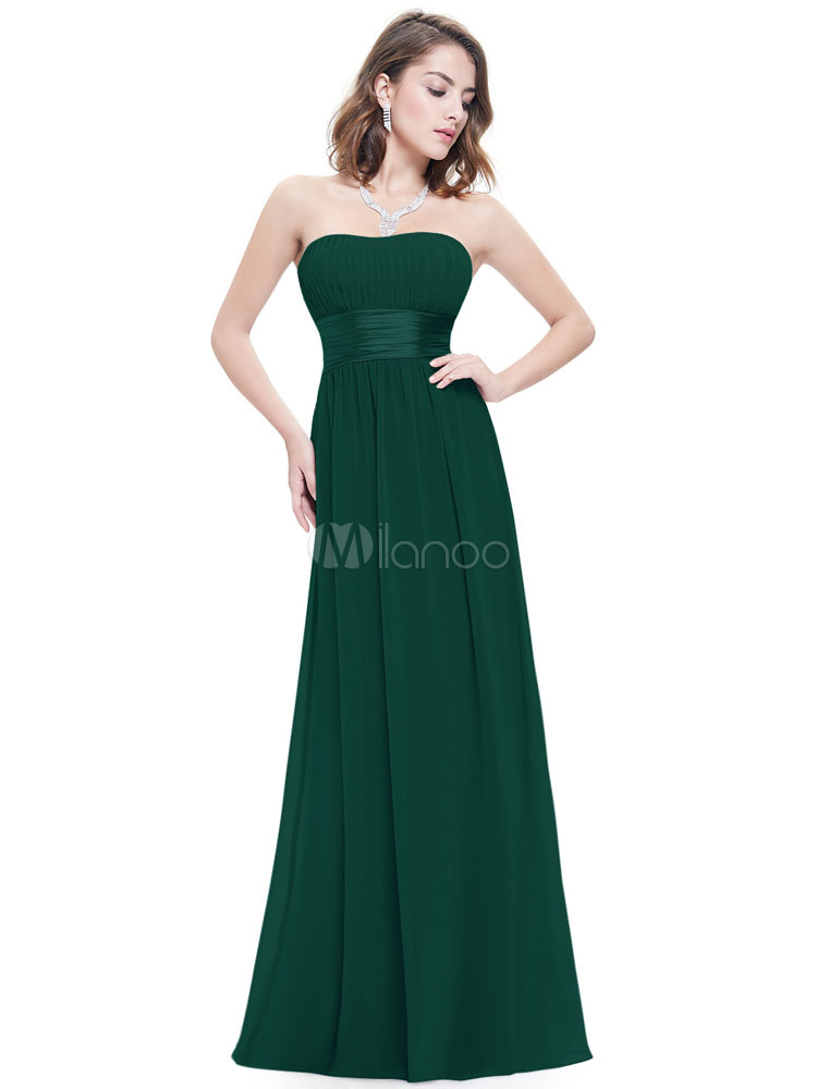 green bridesmaid dresses, Long Bridesmaid Dress green floor length strapless