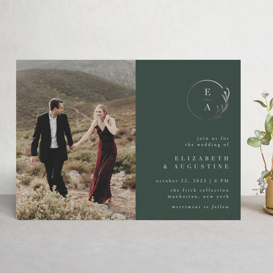 Green Invitations, Green Wedding Invitations, Olive Green Photo Wedding Invitation