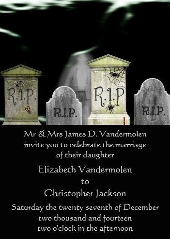Halloween Wedding Invitations, Graveyard Wedding Invitation, Cemetery Wedding Invitation, Gothic Wedding Invitations