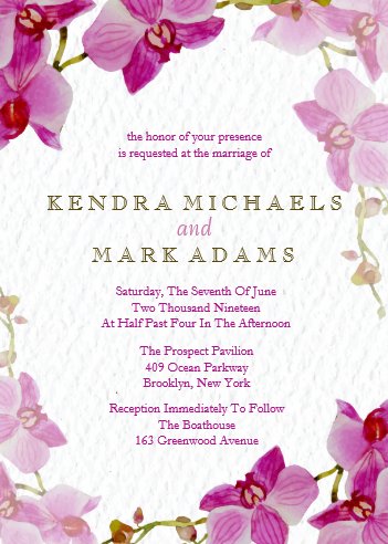 Hawaiian wedding ideas, tropical wedding ideas, tropical wedding invitations, beach wedding invitations, Orchid Paradise Wedding Invitations