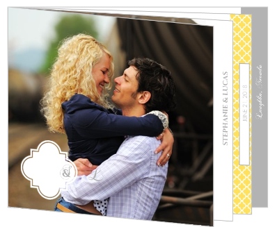 Yellow and Gray Pattern Wedding Program Book, ideas for wedding programs, wedding program book