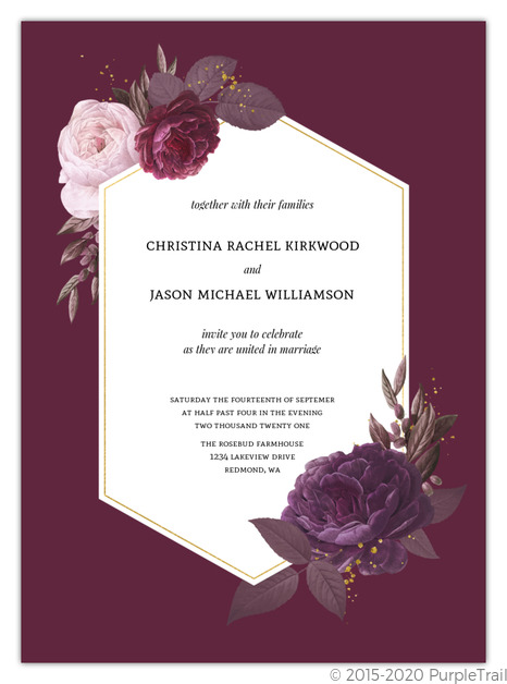inexpensive wedding ideas, budget wedding ideas, budget wedding invitations, Burgundy Floral Wedding Invitations