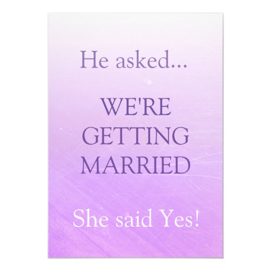 informal wedding invitations, simple wedding invitations, casual wedding invitations, funny wedding invitations, Simple Cute Funny Purple She Said Yes Wedding Invitation