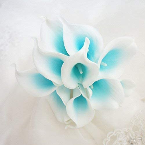 Turquoise Artificial Mini Calla Lily Floral Bouquets