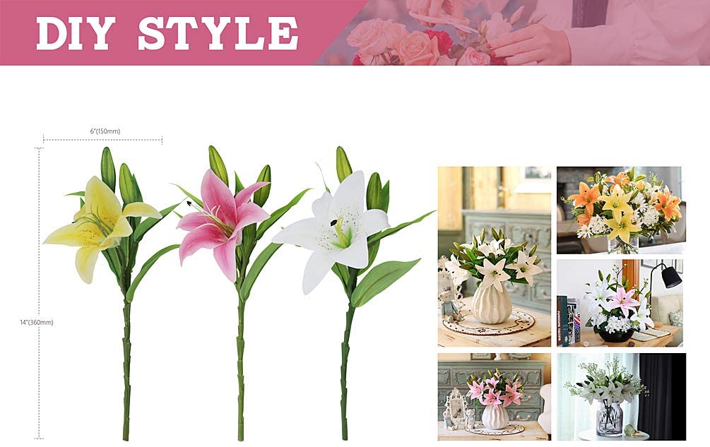 White and Pink Tiger Lily Floral Arrangements