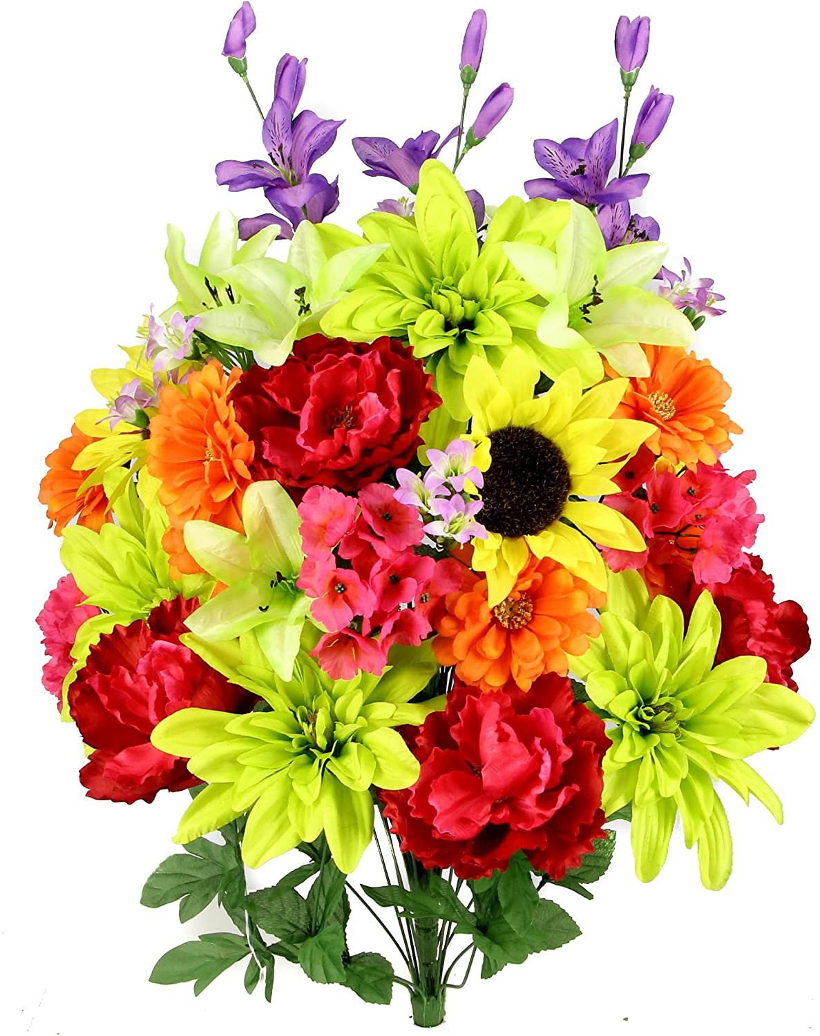 Dahlia, Sunflower, Peony, Hydrangea Mixed Flower Wedding Arrangement