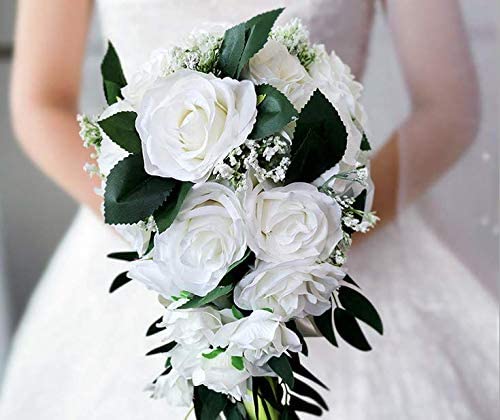 White Cascading Bridal Bouquet