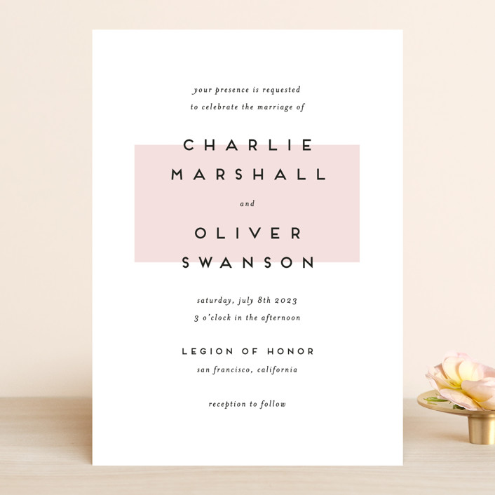 LDS Wedding Invitations, Traditional Wedding Invitations, White Wedding Invitations, Pink and White Wedding Invitations