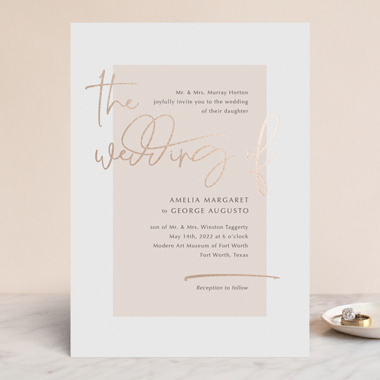 LDS Wedding Invitations, Traditional Wedding Invitations, Blush Wedding Invitations, Traditional White and Blush Wedding Invitation
