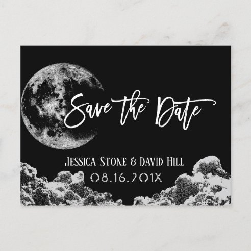Love You To The Moon and Back Black Save The Date