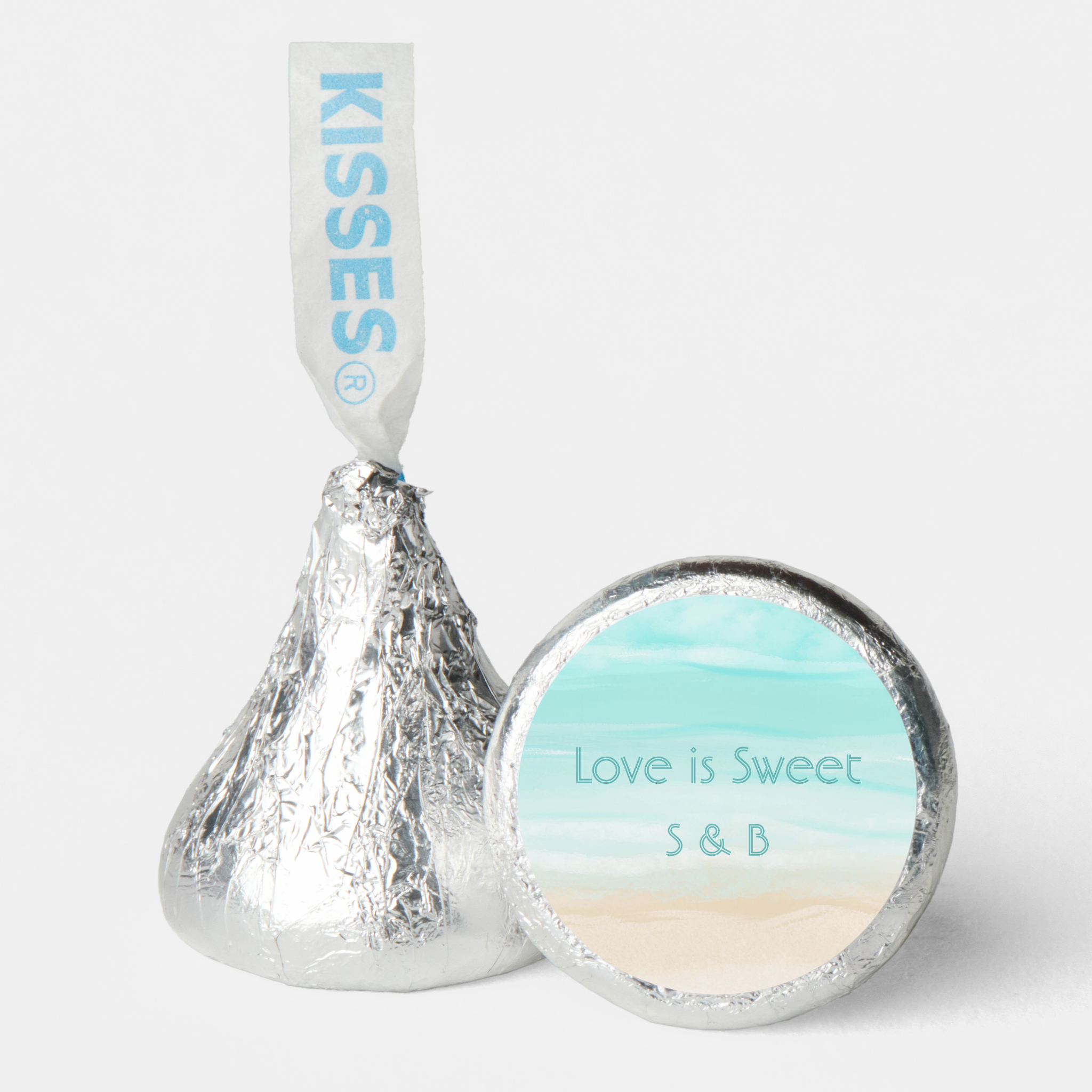 Abstract Beach Wedding Hershey Kisses Favors, chocolate wedding favors, Hershey Kisses Favors
