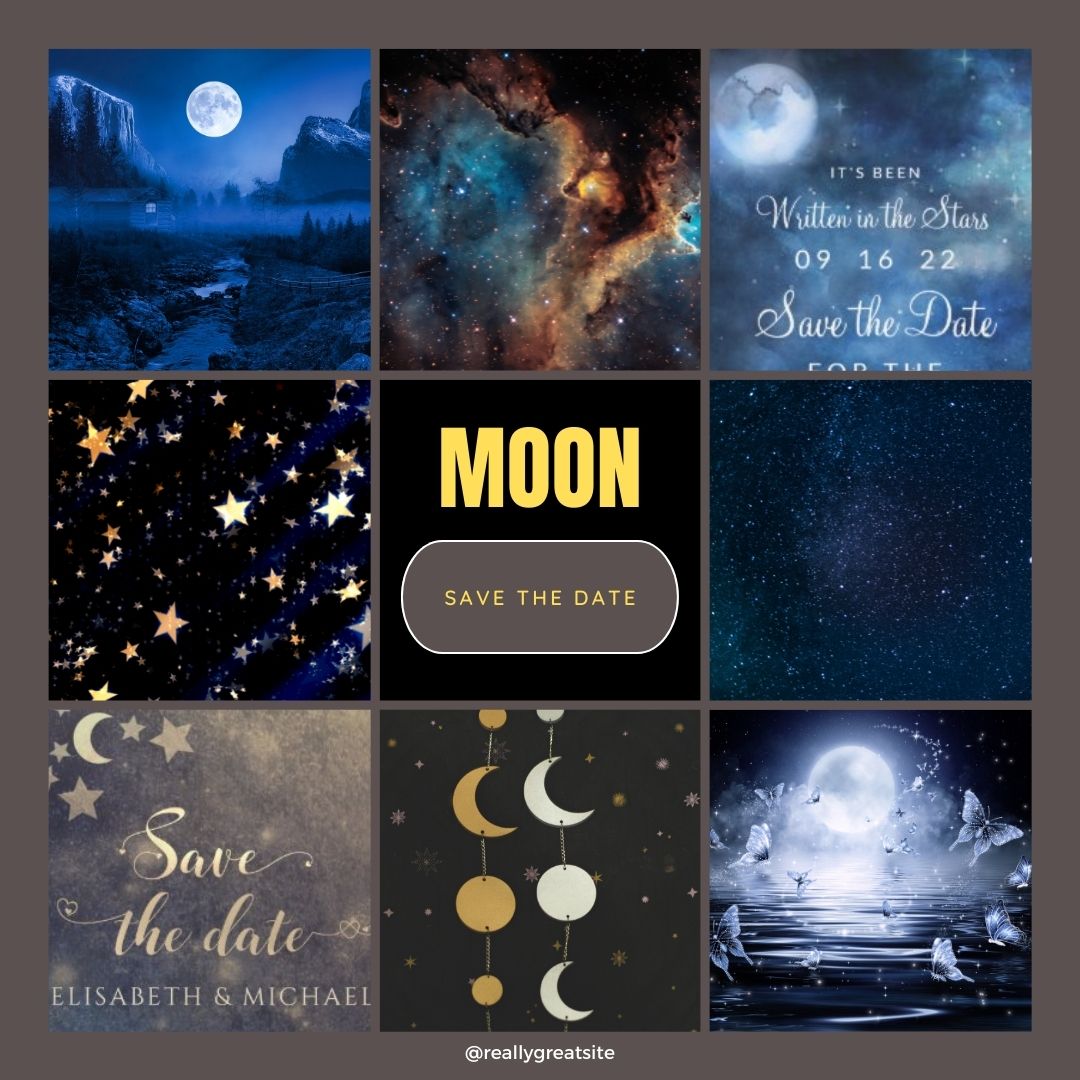 Moon Save The Date Inspiration Board