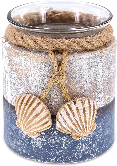 Nautical Rustic Seashell Candle Holder