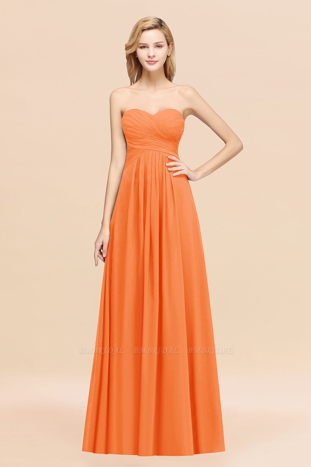 orange bridesmaid dresses, orange bridesmaid gowns, Vintage Sweetheart Long Orange Affordable Bridesmaid Dresses Online
