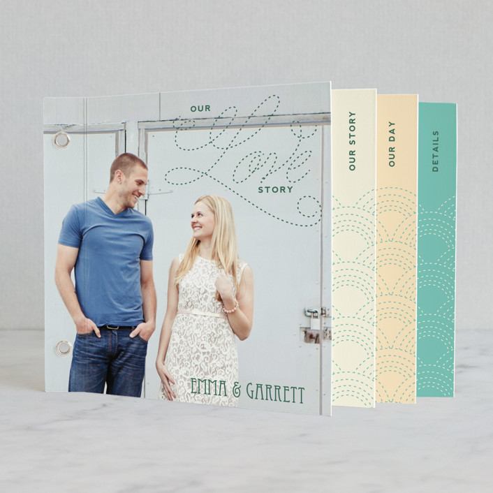 photo wedding invitations, picture wedding invitations, Pastel Love Story Photo Booklet Wedding Invitation