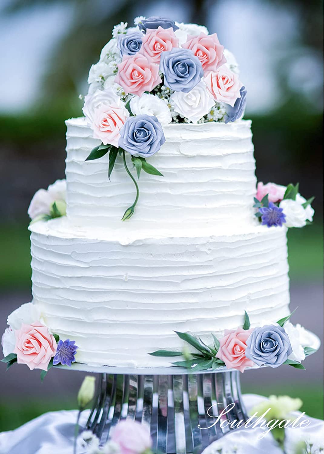 Pink, Blue and White Artificial Wedding Flowers