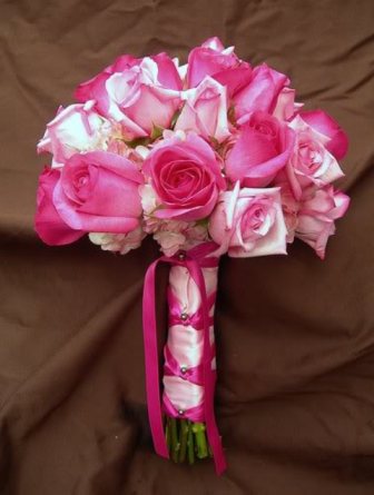 Hot Pink and Pale Pink Bridal Bouquet