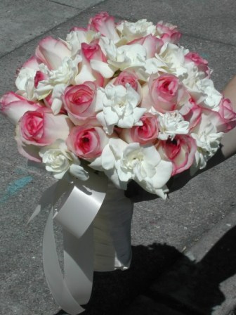 Pink and White Bridal Bouquet