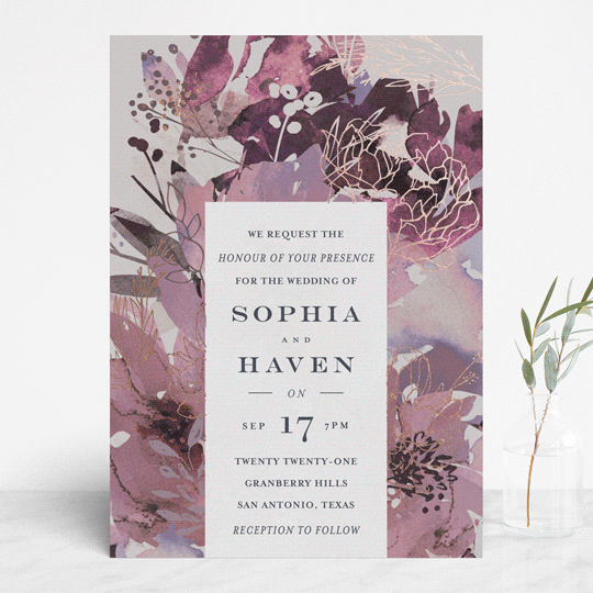 pink wedding invitations, floral wedding invitations, modern wedding invitations, Beautiful Pink Floral Wedding Invitations