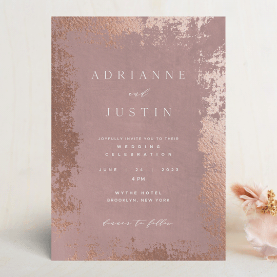 pink wedding invitations, rose gold wedding invitations, Elegant Wedding Invitations