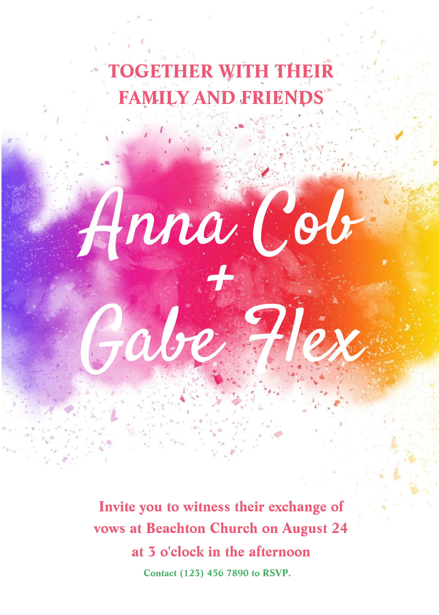 Rainbow Stripe Wedding Invitations