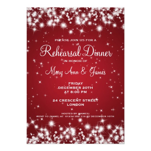 rehearsal dinner invitation wording, rehearsal dinner invitations, red rehearsal dinner invitations, red sparkle rehearsal dinner invitations, winter sparkle rehearsal dinner invitations