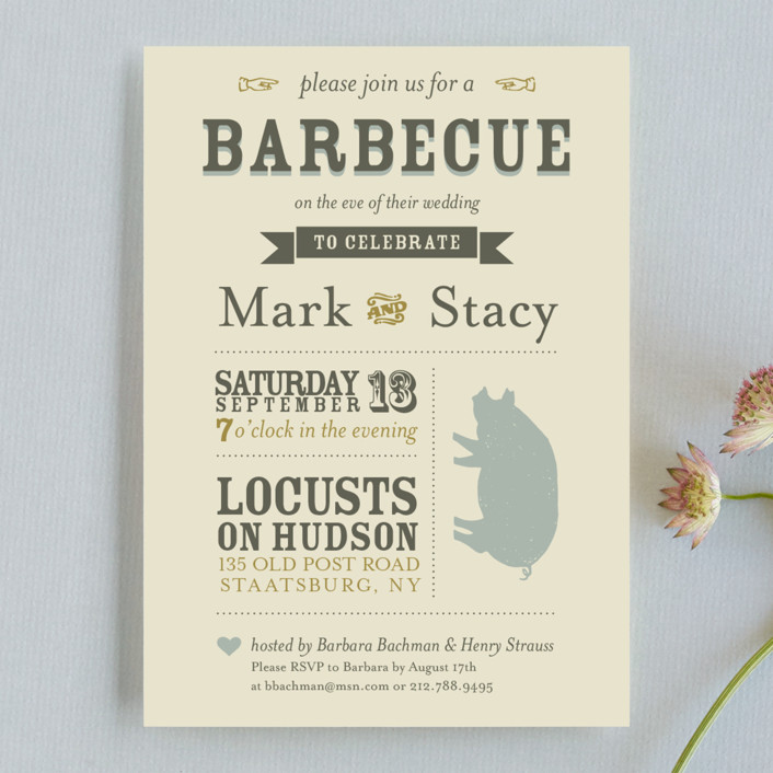 rehearsal dinner invitations, barbecue rehearsal dinner invitation