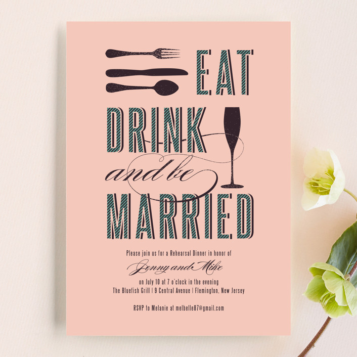 rehearsal dinner invitations, drink and be married rehearsal dinner invitations