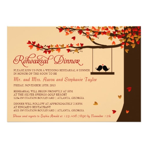 rehearsal dinner invitation wording, rehearsal dinner invitations, fall rehearsal dinner invitations, autumn rehearsal dinner invitations, tree rehearsal dinner invitations