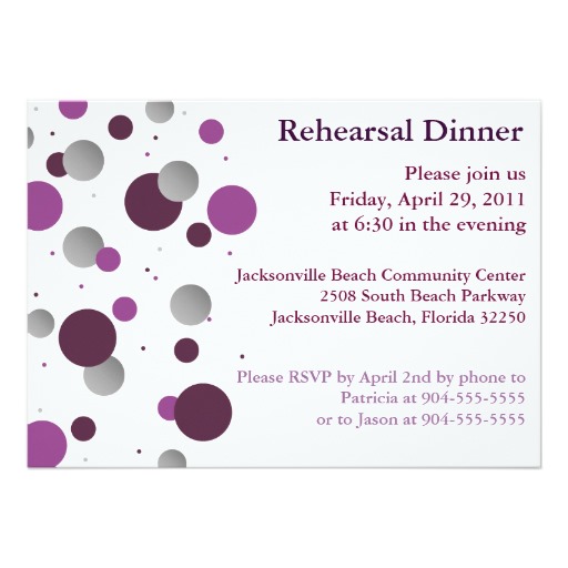 rehearsal dinner invitations, rehearsal dinner stationery, purple and silver rehearsal dinner invitations, circles rehearsal dinner invitations, purple rehearsal dinner invitations