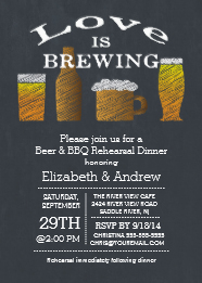 rehearsal dinner invitations, love is brewing rehearsal dinner invitations