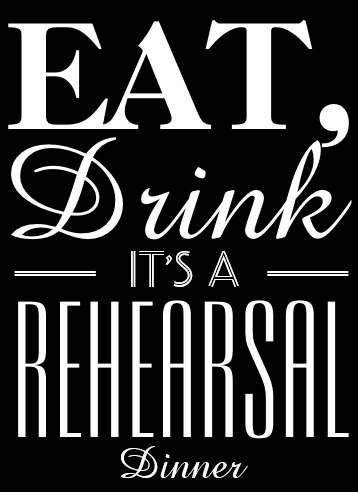rehearsal dinner invitations, Eat, Drink It's a Rehearsal Dinner Invitation, black and white modern rehearsal dinner invitation