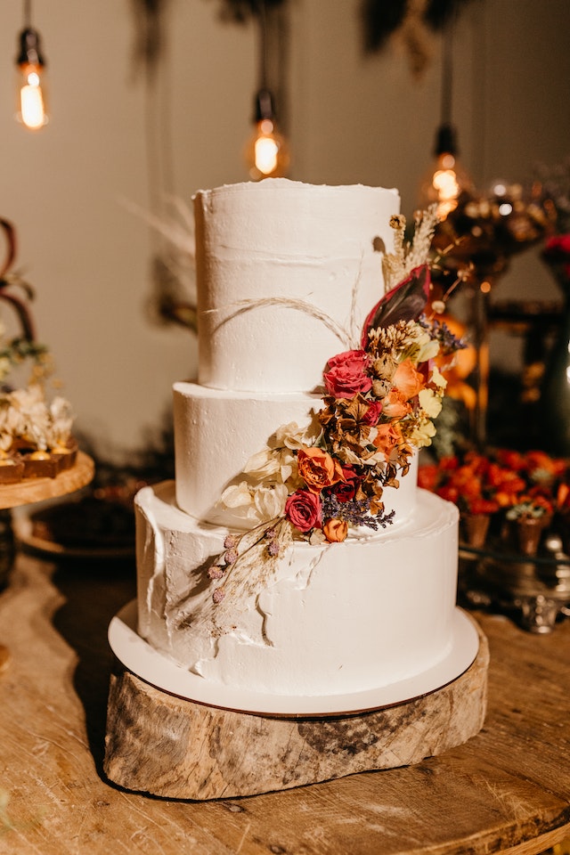 Rustic Fall Floral Wedding Cake