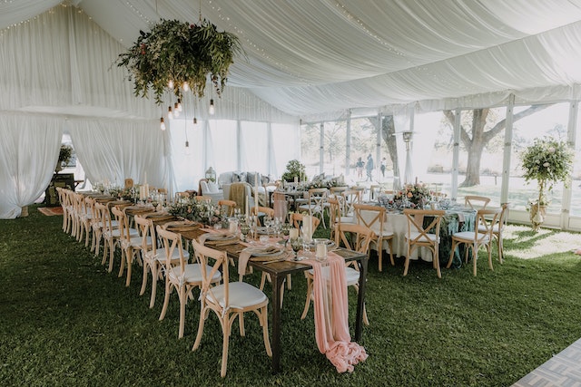 Rustic Party Tent For Outdoor Engagement Party