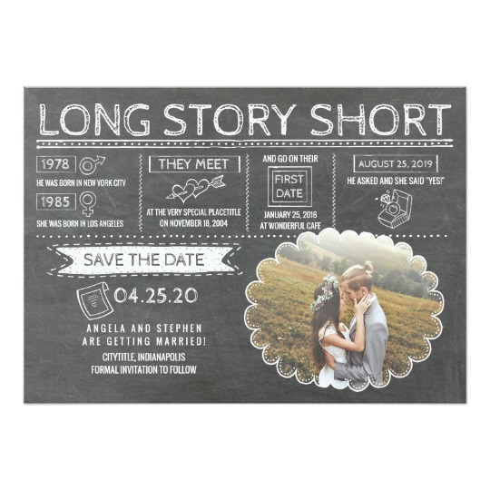 Long Story Short | Funny | Photo Save the Date Card, Save the date