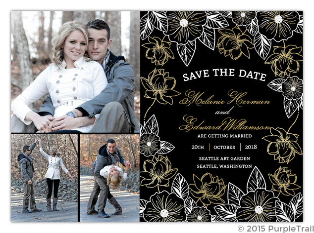 Elegant Floral Decor Wedding Save the Date Card, save the date