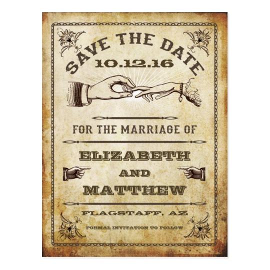 Vintage Save the Date Postcard, save the date