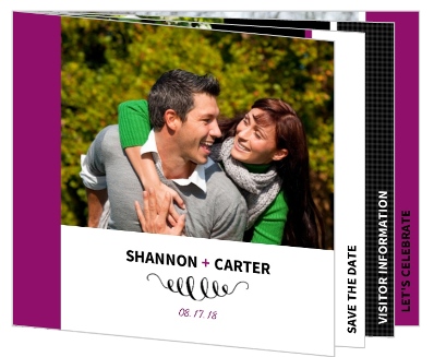 Purple and Black Save the Date Announcement, save the date