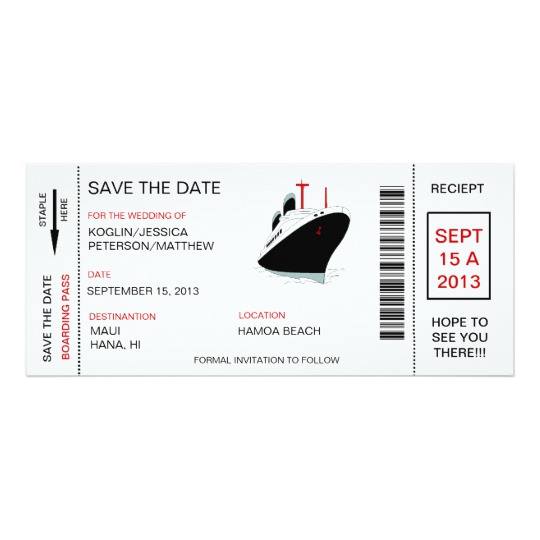 save the date destination weddings, Boarding Pass Save The Date Invitation
