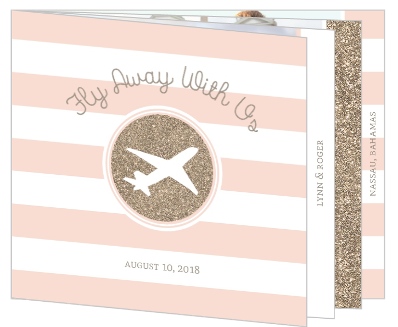 save the date destination weddings, save the date booklet, pink and gold save the date