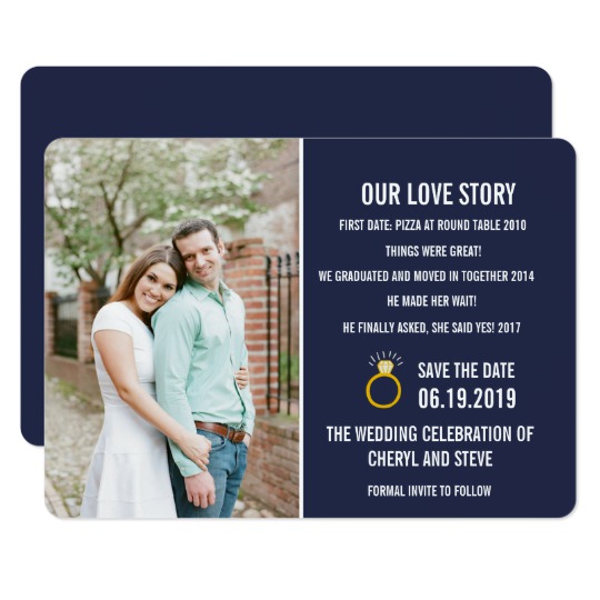 Save the date ideas, Our Love Story Photo Save the Dates Card
